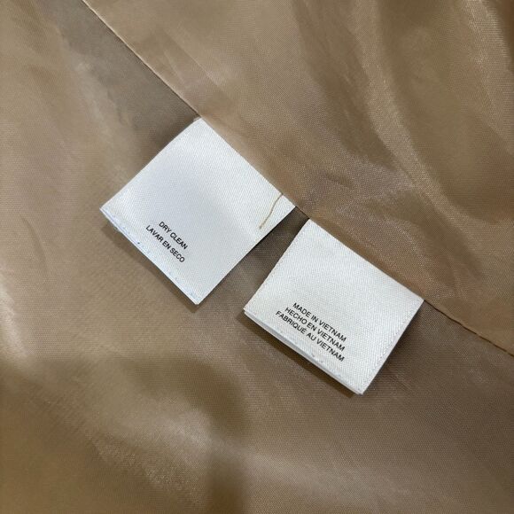 Anne Klein Tan Brown Plaid Windowpane Blazer Jacket XL Open Front Old Money - Picture 9 of 10